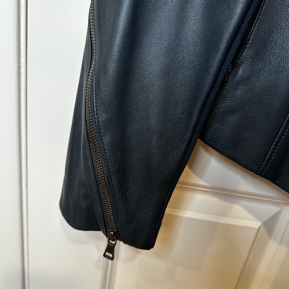Sam Edelman dark green Leather Jacket - Picture 5 of 16